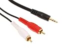 6FT 3.5mm Mini Plug to RCA Hook Computer To Stereo 6 FT
