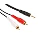 3.5mm Stereo Male To 2 RCA Male Cable 5 ft.