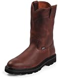 Men's Justin 10 Premium Leather Steel Toe Pull - on Boots Tan