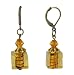 Earrings - E226 - Murano Style Glass - Cube ~ Topaz (Golden)