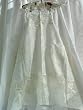 Delicate Rose Embroidery Satin/Voile Apron-White