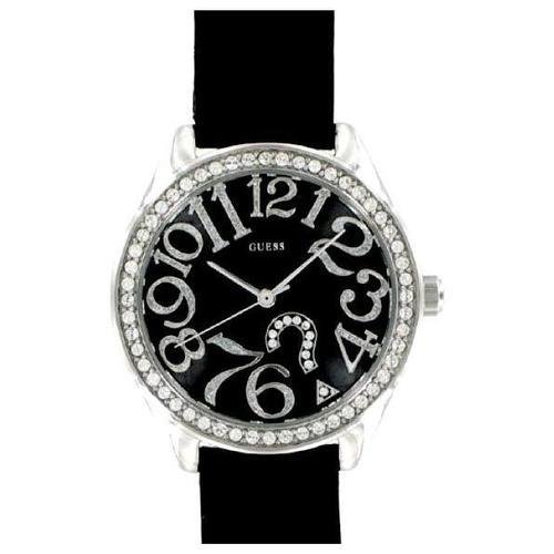 GUESS Women's Black Leather Strap Watch GUESS Women's Black Leather Strap Watch
