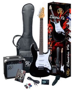 Electric Guitar Package with Guitar, Amp, Bag and Instructional DVD SX EG1K BK