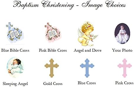 Baptism Christening Photo - Boy Girl Pink Blue - (Set of 10) - Rounded Table Numbers Cards