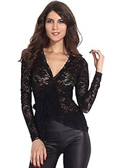 Sexy V-neck Polyester Long Sleeves Sheer Lace Summer Club Dress 