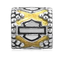 Harley Davidson® Studded B&S Ride Bead with Gold Plating. HDD0025 Harley Davidson® Studded B&S Ride Bead with Gold Plating. HDD0025