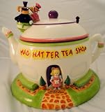 : Handpainted Earthenware Alice in Wonderland Cookie Jar