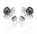 Katie Heart Black 7-8mm AA Quality Freshwater 925 Sterling Silver Pearl Earring Set