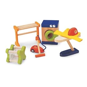 Pintoy Dolls House Wooden Accessory set - Utility