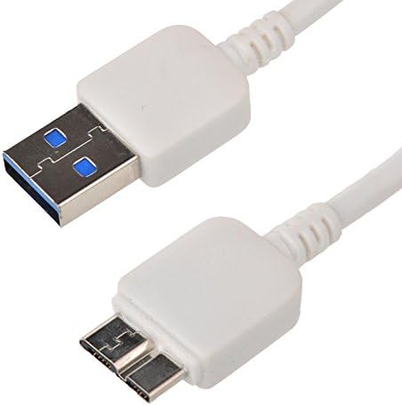 USB 3.0 Male Type A to Micro-B Cable White High Speed 5Gbps for Cell Phones, Cameras, Tablets, Network Hubs, Printers, and more