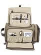 Executive Travel Tote All in one Bag with Flask with Leather Trim , Bar Tool, Manicure Set,Shoe Shine Kit,Cards in Ultra tan Suede Case
