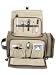 Executive Travel Tote All in one Bag with Flask with Leather, Bar Tool, Manicure Set,Shoe Shine Kit,Cards in Ultra tan Suede Case