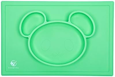The Mess-Less Mat, Silicone Placemat, Suctions to Table, FDA Approved, Soothing Pastel Colors (Pastel Mint)
