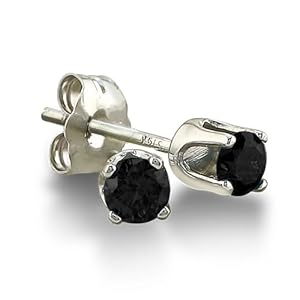 1/4ct Black Diamond Stud Earrings Crafted In White Gold