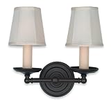 Royce Lighting RW2186/2ORB Essex Two-Light Wall Bracket Oil Rubbed Bronze with Beige Shades