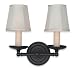 Royce Lighting RW2186/2ORB Essex Two-Light Wall Bracket Oil Rubbed Bronze with Beige Shades