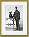 Gold Framed/Matted Print 17x23, Boy with French Bulldog