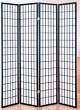 4 Panel Black Folding Shoji Screen Room Divider