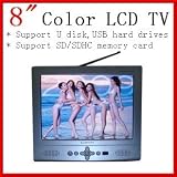 support U disk, SD card.8 inch lcd portable tv,portable lcd monitor,car monitor,support Ypbpr and VGA