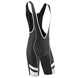 Tenn Bib Front Cycle Cycling Shorts - Black with White Flash - MENS