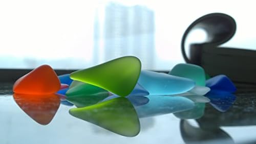 1/4 LB Cultured beach sea glass surf-tumbled nugget free form &amp; multicolored undrilled (Medium) ~ JCT