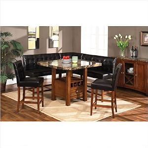 Troy 6 Piece Square Storage Table Set in Medium Brown Cherry by