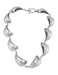 Silver chain necklace, Wild Leaves