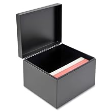 STEELMASTER Steel Card File Box, Fits 6 x 9 Index Cards, 900 Card Capacity, 9 x 7 x 8.5 Inches, Black (263869BLA)
