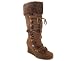 LACE UP FUR WEDGE BOOT