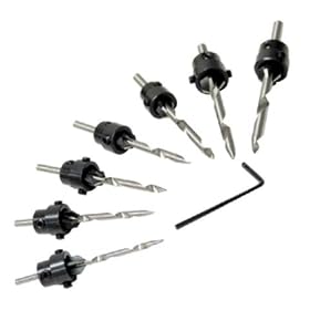 Click here to buy Professional-Quality Super-Handy Countersink Drill Bit Set - 7 Sizes by Pro.