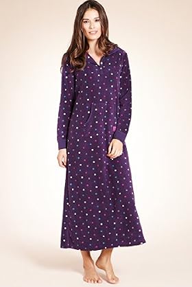 Spotted Long Fleece Hooded Tweet Dream Nightdress