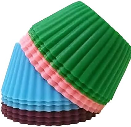 Silicone Cupcake Liners - Baking Molds - Wedding Baking Supplies - Reuseable- 12 piece Set with Storage Container