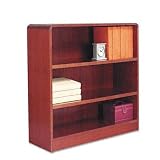 Radius Corner Wood Veneer Bookcase, Three-Shelf, 36 High, Cherry (ALE23661)