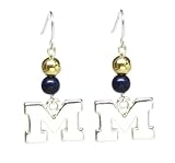 Michigan Wolverines Beaded Wire Logo Earring NCAA College Athletics