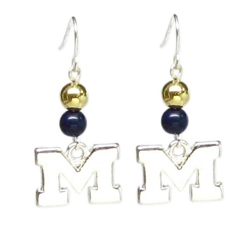 Michigan Wolverines Beaded Wire Logo Earring NCAA College Athletics