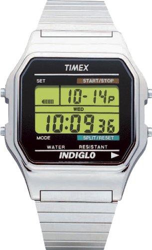 :Timex Men's T78587 Classic Digital Silver-Tone Expansion Band Watch