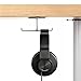 Headset Mount, 6amLifestyle Headphone Holder Aluminum Under desk Dual Headphones Stand Hanger Stick-On Hooks Universal for All Headsets, Gray (Patented)