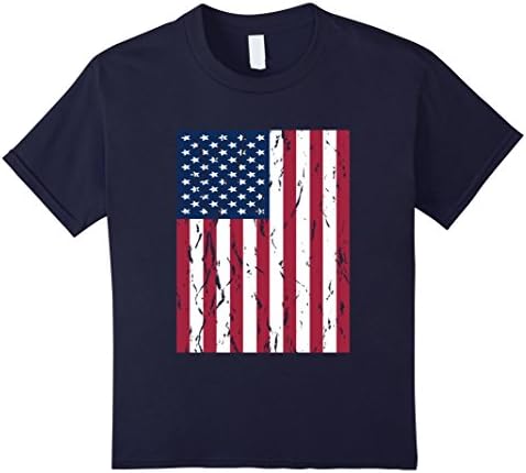 Kids Vintage American Flag T-Shirt  10 Navy