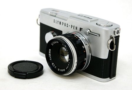 OLYMPUS オリンパス　PEN-FT　一眼レフカメラ　OLYMPUS-PEN F　フィルムタイプ　レンズ(Olympus G.Zuiko Auto-S 1:1.8 f=38mm)付