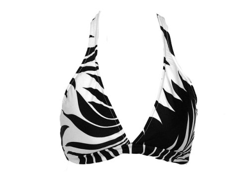 Ralph Lauren Mod Black & White Halter Swimsuit-top L