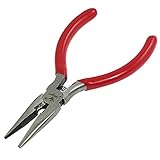 uxcell　レッドプラスチックで覆われたハンドル　金属ラジオペンチ道具　13cm