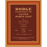 1929 1936 1937 1938 1939 DODGE Parts Book List Guide by Dodge