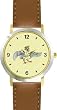 Mother Goose No.2 by Artist: Sylvia Long - WATCHBUDDY&reg; DELUXE TWO-TONE THEME WATCH - Arabic Numbers - Brown Leather Strap-Size-Large ( Men's Size or Jumbo Women's Size )