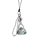Cell Phone Charm - Silver and Blue Purse with Blue Rhinestones