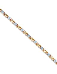 14k Yellow Gold Natural Aquamarine And Diamond Tennis Bracelet