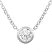 1/4ct Round Bezel Set Diamond Solitaire Necklace (HI/I1) on a 14k white gold 16 chain