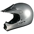 AFX Solid Youth FX-86Y MotoX Motorcycle Helmet w/ Free B&F Heart Sticker - Silver