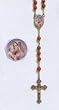 Rose Petal Scented Rosary - Madonna and Child Centerpiece - Byzantine Cross - 18in. Chain -Matching Case - IMPORTED FROM ITALY