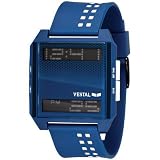 Vestal Mens DIG015 Digichord Navy Ultra Thin Digital Watch
