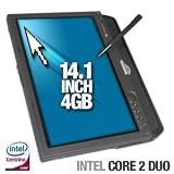 Gateway C-143XL Convertible Notebook PC - Intel Core 2 Duo T8300 2.4GHz, 802.11a/b/g Wireless, 4GB DDR2, 200GB HDD, Dual Layer DVDRW, 14